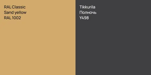 RAL 1002  Sand yellow vs Y498 Полночь