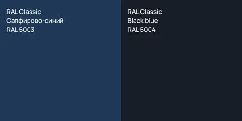 RAL 5003 Сапфирово-синий vs RAL 5004  Black blue