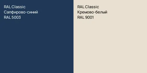 RAL 5003 Сапфирово-синий vs RAL 9001 Кремово-белый