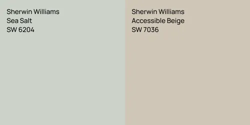 SW 6204 Sea Salt vs SW 7036 Accessible Beige