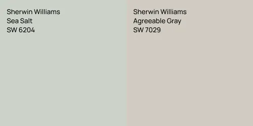SW 6204 Sea Salt vs SW 7029 Agreeable Gray