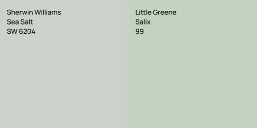 SW 6204 Sea Salt vs 99 Salix