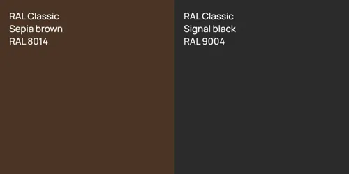 RAL 8014  Sepia brown vs RAL 9004  Signal black