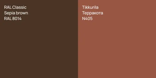 RAL 8014  Sepia brown vs N405 Терракота