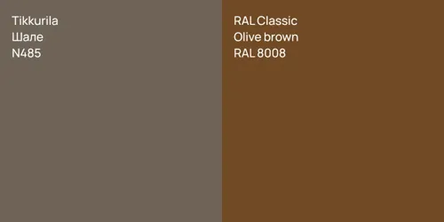 N485 Шале vs RAL 8008  Olive brown