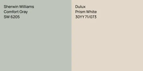 SW 6205 Comfort Gray vs 30YY 71/073 Prism White