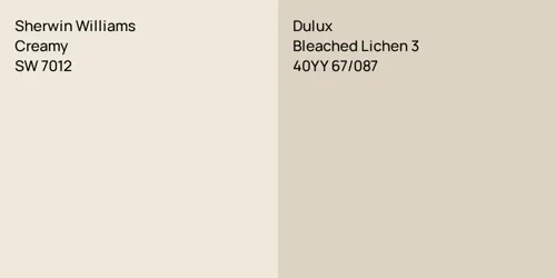 SW 7012 Creamy vs 40YY 67/087 Bleached Lichen 3