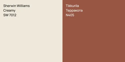SW 7012 Creamy vs N405 Терракота