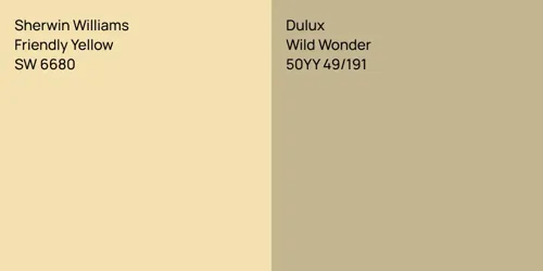 SW 6680 Friendly Yellow vs 50YY 49/191 Wild Wonder