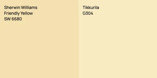 SW 6680 Friendly Yellow vs G304 