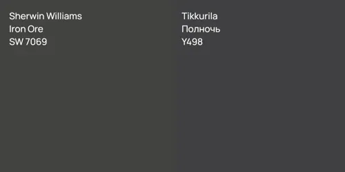 SW 7069 Iron Ore vs Y498 Полночь