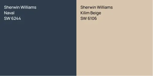 SW 6244 Naval vs SW 6106 Kilim Beige