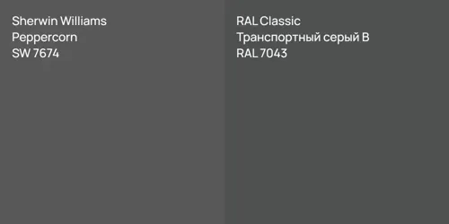 SW 7674 Peppercorn vs RAL 7043 Транспортный серый B