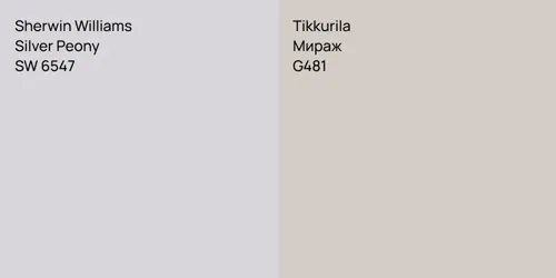 SW 6547 Silver Peony vs G481 Мираж