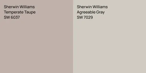 SW 6037 Temperate Taupe vs SW 7029 Agreeable Gray