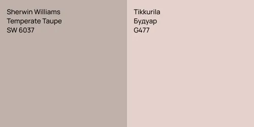 SW 6037 Temperate Taupe vs G477 Будуар