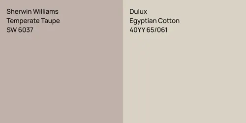 SW 6037 Temperate Taupe vs 40YY 65/061 Egyptian Cotton