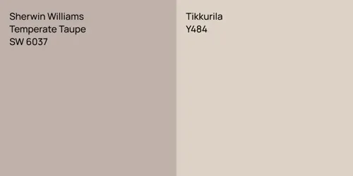 SW 6037 Temperate Taupe vs Y484 