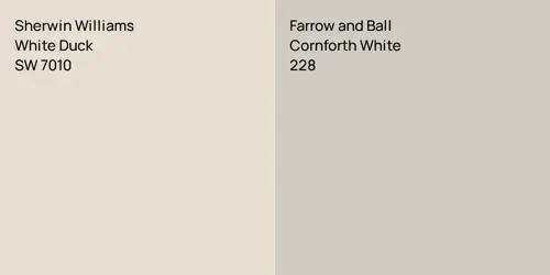 SW 7010 White Duck vs 228 Cornforth White