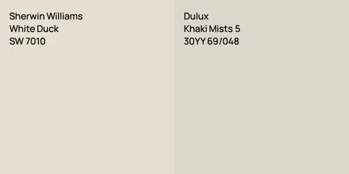 SW 7010 White Duck vs 30YY 69/048 Khaki Mists 5