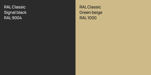 RAL 9004  Signal black vs RAL 1000  Green beige