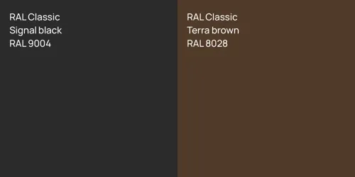 RAL 9004  Signal black vs RAL 8028  Terra brown