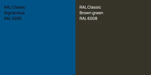RAL 5005  Signal blue vs RAL 6008  Brown green