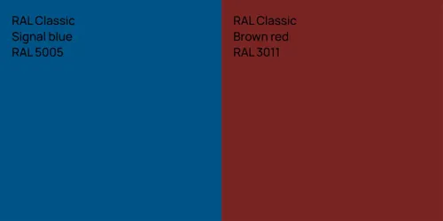 RAL 5005  Signal blue vs RAL 3011  Brown red