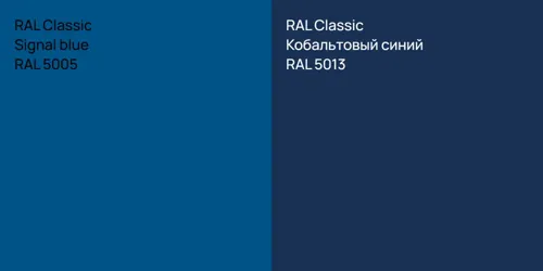 RAL 5005  Signal blue vs RAL 5013 Кобальтовый синий