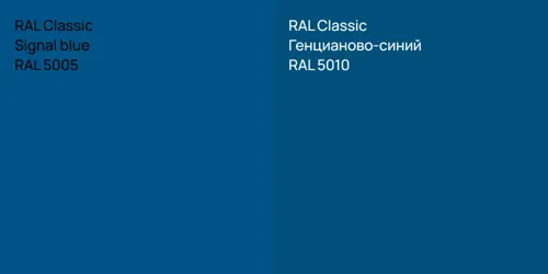 RAL 5005  Signal blue vs RAL 5010 Генцианово-синий