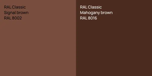 RAL 8002  Signal brown vs RAL 8016  Mahogany brown