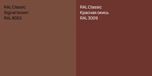 RAL 8002  Signal brown vs RAL 3009 Красная окись