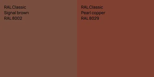 RAL 8002  Signal brown vs RAL 8029  Pearl copper