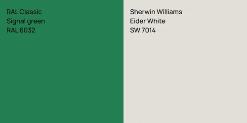 RAL 6032  Signal green vs SW 7014 Eider White