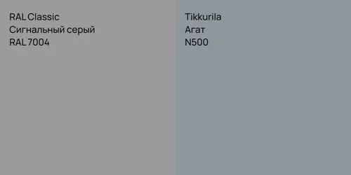 RAL 7004 Сигнальный серый vs N500 Агат