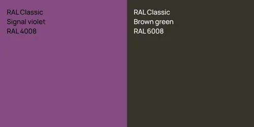 RAL 4008  Signal violet vs RAL 6008  Brown green