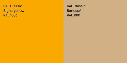 RAL 1003  Signal yellow vs RAL 1001 Бежевый