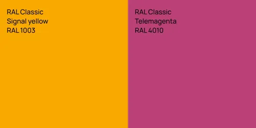 RAL 1003  Signal yellow vs RAL 4010  Telemagenta