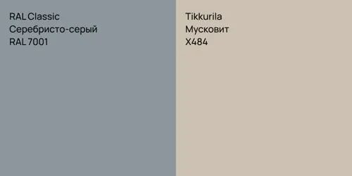 RAL 7001 Серебристо-серый vs X484 Мусковит