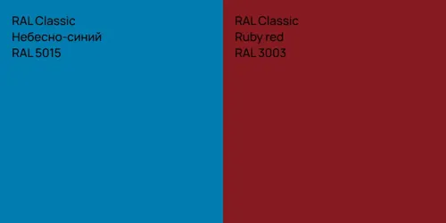 RAL 5015 Небесно-синий vs RAL 3003  Ruby red