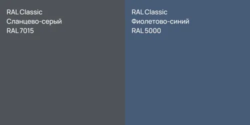 RAL 7015 Сланцево-серый vs RAL 5000 Фиолетово-синий