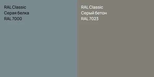 RAL 7000 Серая белка vs RAL 7023 Серый бетон