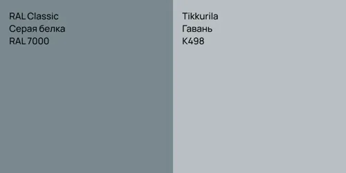 RAL 7000 Серая белка vs K498 Гавань