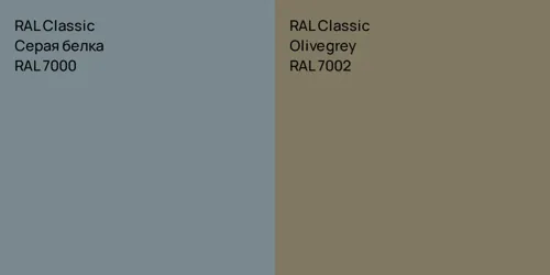 RAL 7000 Серая белка vs RAL 7002  Olive grey