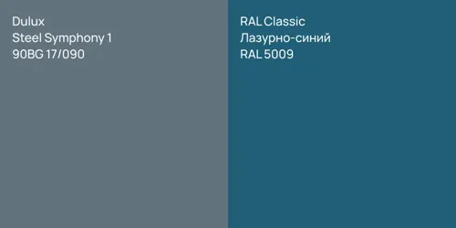90BG 17/090 Steel Symphony 1 vs RAL 5009 Лазурно-синий