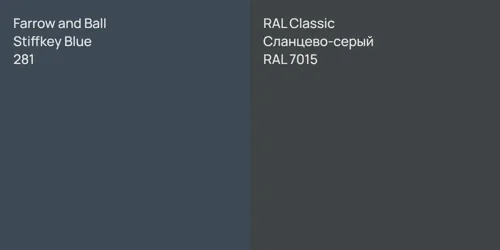 281 Stiffkey Blue vs RAL 7015 Сланцево-серый