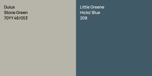 70YY 46/053 Stone Green vs 208 Hicks' Blue