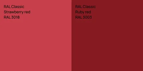 RAL 3018  Strawberry red vs RAL 3003  Ruby red