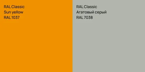 RAL 1037  Sun yellow vs RAL 7038 Агатовый серый