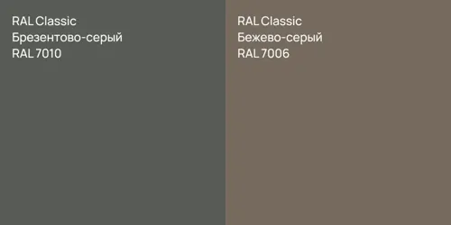 RAL 7010 Брезентово-серый vs RAL 7006 Бежево-серый
